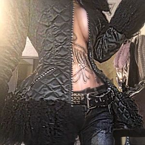 satin & faux lamb fur POODLE PARKA!!